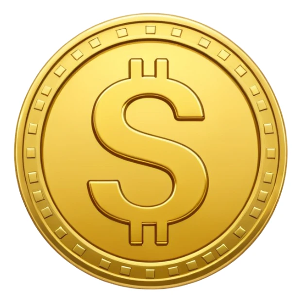 Gold coin with dollar sign WhatsApp emoji sticker