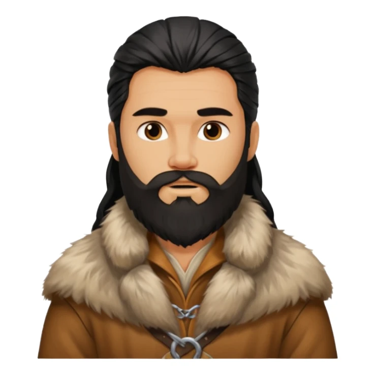 bearded Vikings with black long hair with out crown sticker