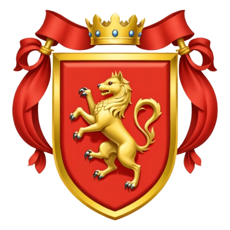 Simple yellow and red coat of arms sticker