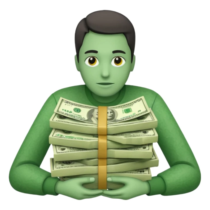 fan of dollar bills sticker