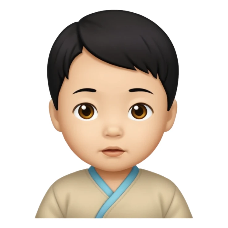 Chinese baby with black hair sticker