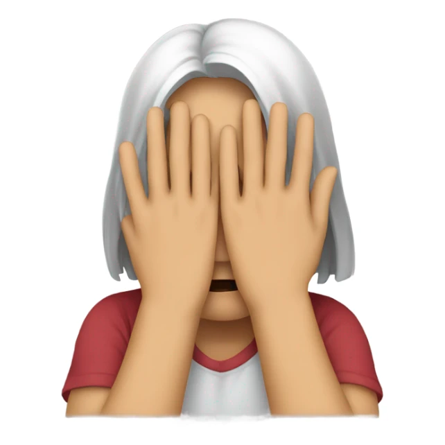 covers his face with his hands but peeks through his fingers sticker