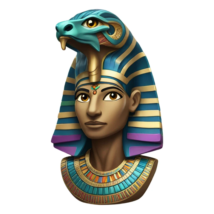 colourful statue of egypt god with cobra
face sticker