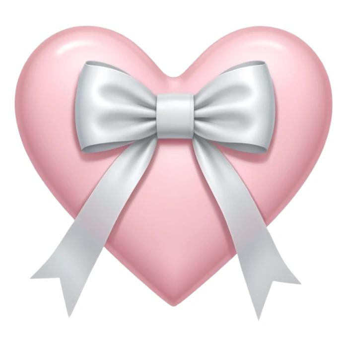 Light pink heart with ribbons sticker