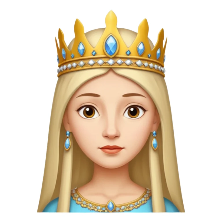 Princess Olga, Kievan Rus, fair oval face with a high forehead, straight nose, thin lips and fair hair gathered under a headdress. sticker