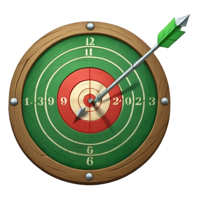 A target with an arrow in the center sticker