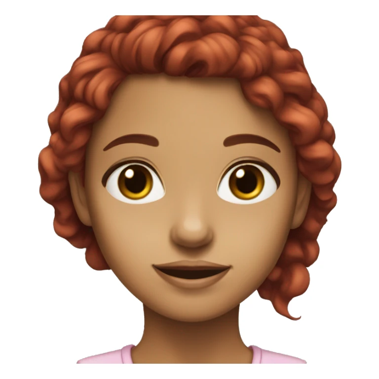 girl red cherry hair brown eyes sticker