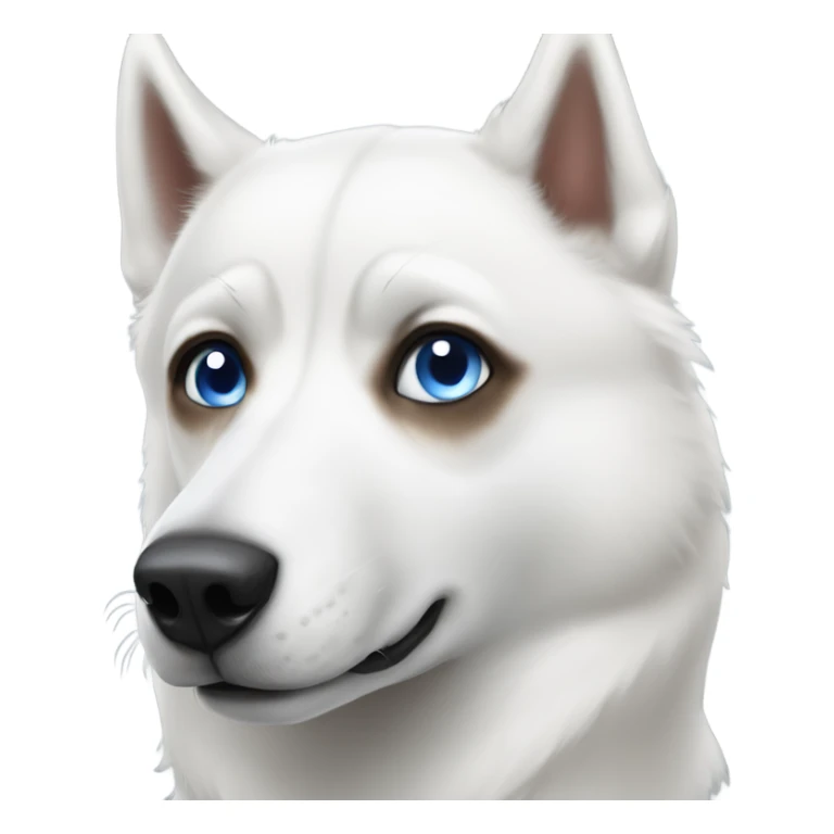 White husky with one blue eye one brown eye sticker