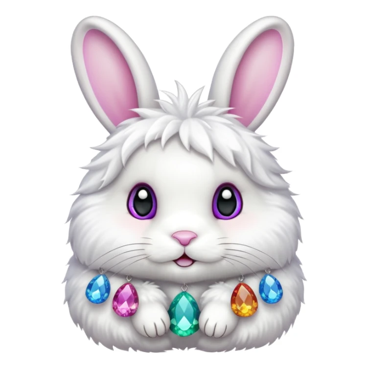 White Bunny with colours cristal sticker