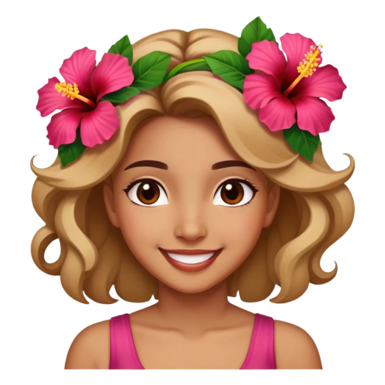 Hibiscus flowers and a girl sticker