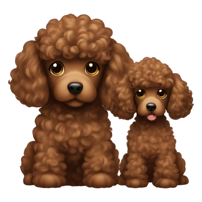 Brown poodle with a Brown wavy hair loves each others sticker