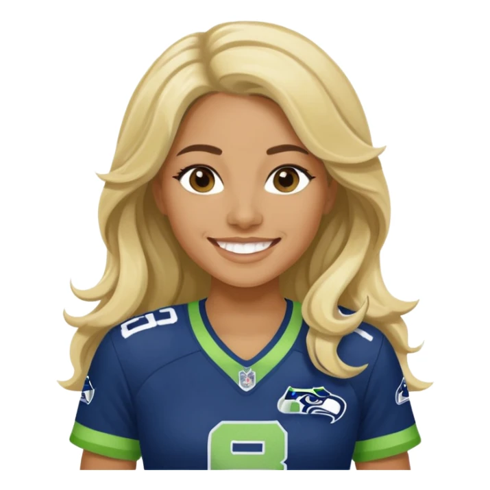 Long wavy blonde hair seahawks fan female sticker