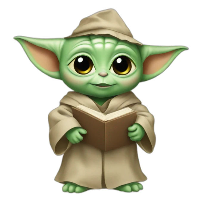 baby yoda at his graduation sticker