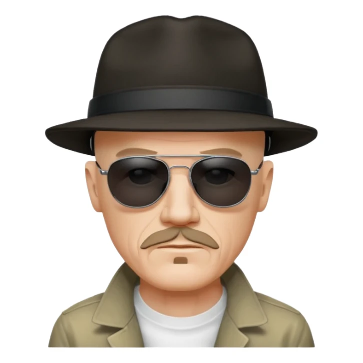Hizenberg in hat and black sunglasses  sticker