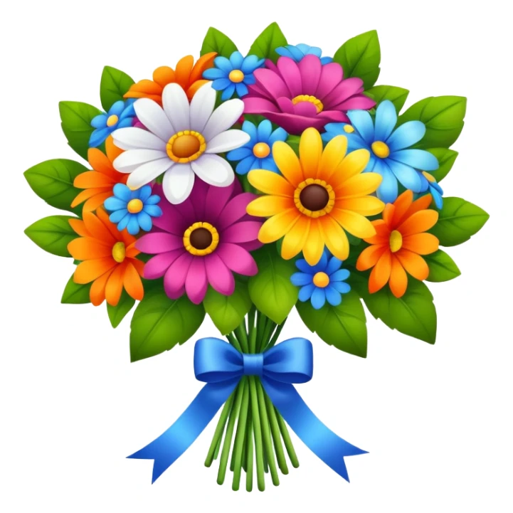 Wedding bouquet with colorful flowers sticker