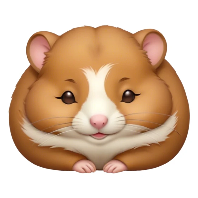 Meme-Worthy Cute Sleeping Brown Hamster Portrait Emoji, Head resting peacefully with a contented smile, showcasing a delightfully compact build and a luxuriously soft rich brown coat, eyes shut in a serene nap, Simplified yet hilariously adorable features, highly detailed, glowing with a soft, drowsy light, high shine, relaxed and utterly lovable, stylized with an air of playful laziness, bright and heartwarming, soft glowing outline, capturing the essence of a comically sleepy hamster, so meme-worthy it feels like it could instantly become the next viral sensation of adorable slumber! sticker