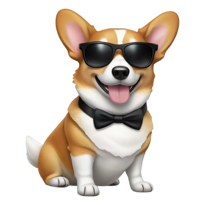 Corgi in a tuxedo with sunglasses  sticker