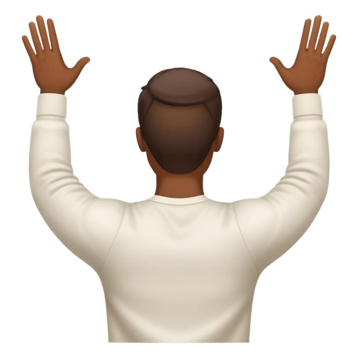 Half body brown skin guy turned around to his backside with his hands up sticker