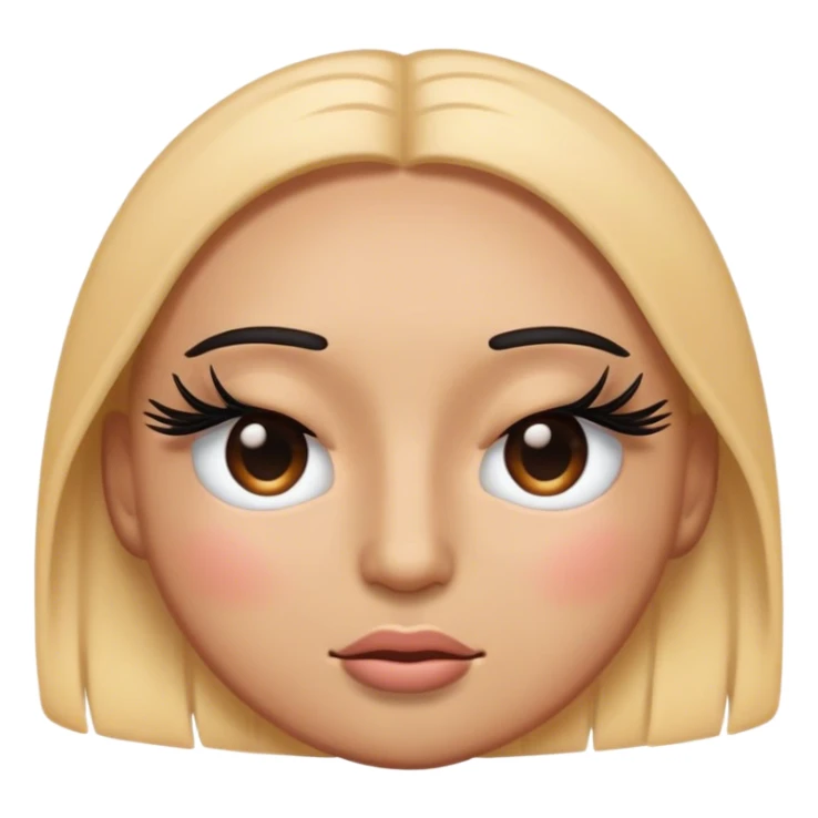 Emoji with fake eyelashes eye closed sticker