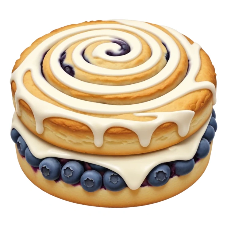 blueberry biscuit with no filling and icing swirl on top sticker