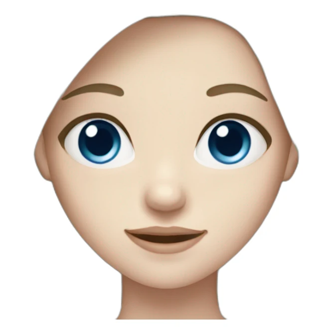 A girl with Pale skin, high forehead, blue eyes sticker
