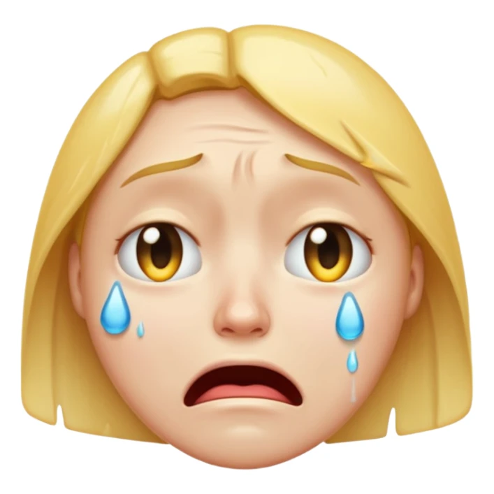 crying face emoji, expressive and clear sticker