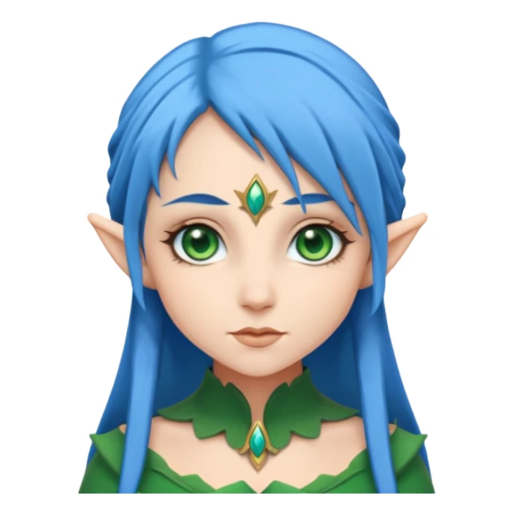 elf woman with blue hair sticker