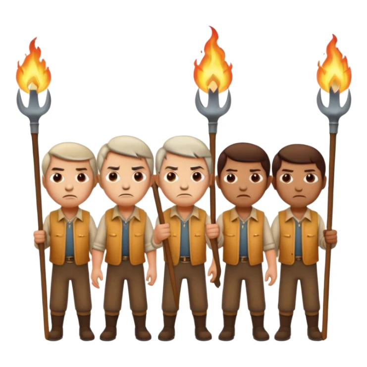 les villagois avec des fourches et des torches sticker
