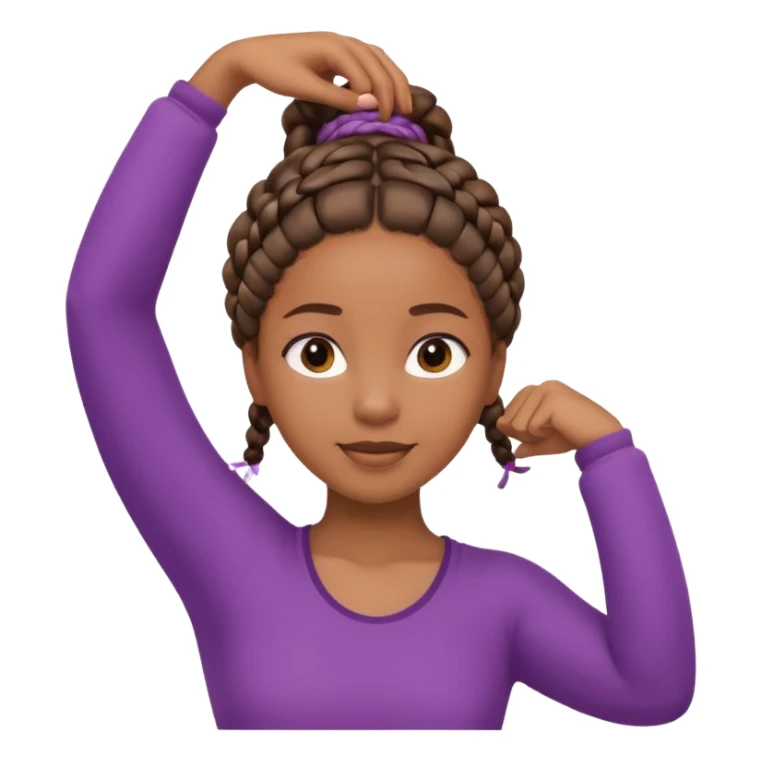 Black girl with braided hair doing a stretch, minimal and cheerful sticker