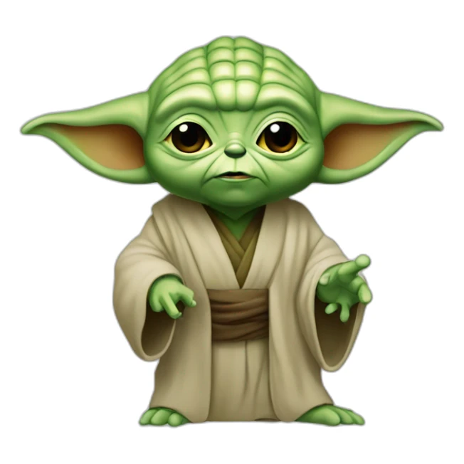 Yoda qui fait un pousse vert le haut sticker