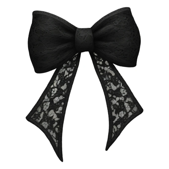 black lace bow with black lace sticker