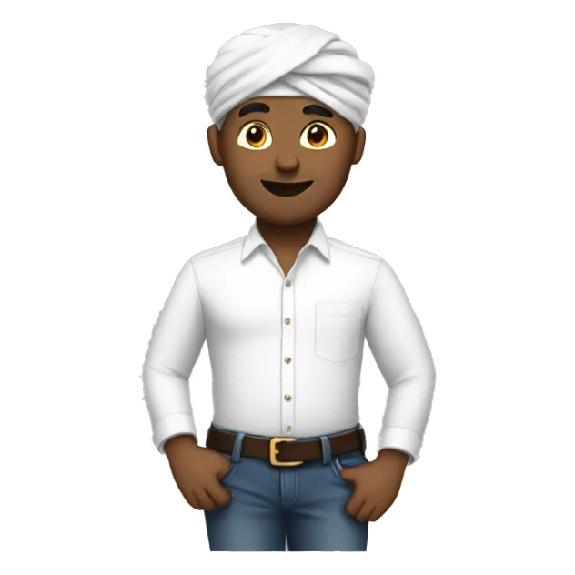 man in white shirt with turban sticker
