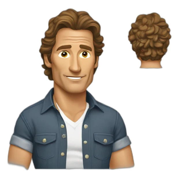 matthew mcconaughey cartoon wearing shirt sticker