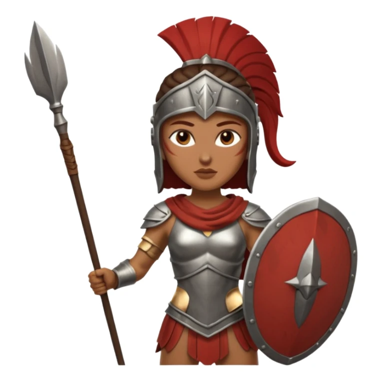 woman spartan warrior holding spear and shield sticker