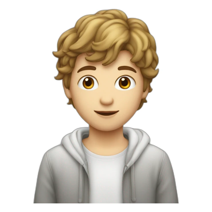 garçon amoureux coeur blanc dans son ceour sticker