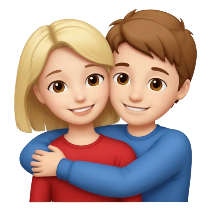 Boy and girl hugging each other in love sticker