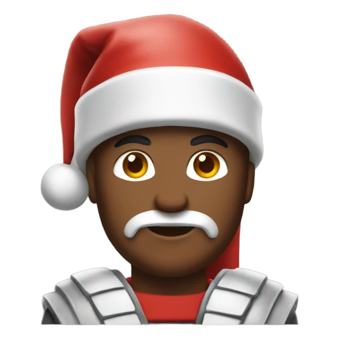 spartan male wearing santa hat sticker