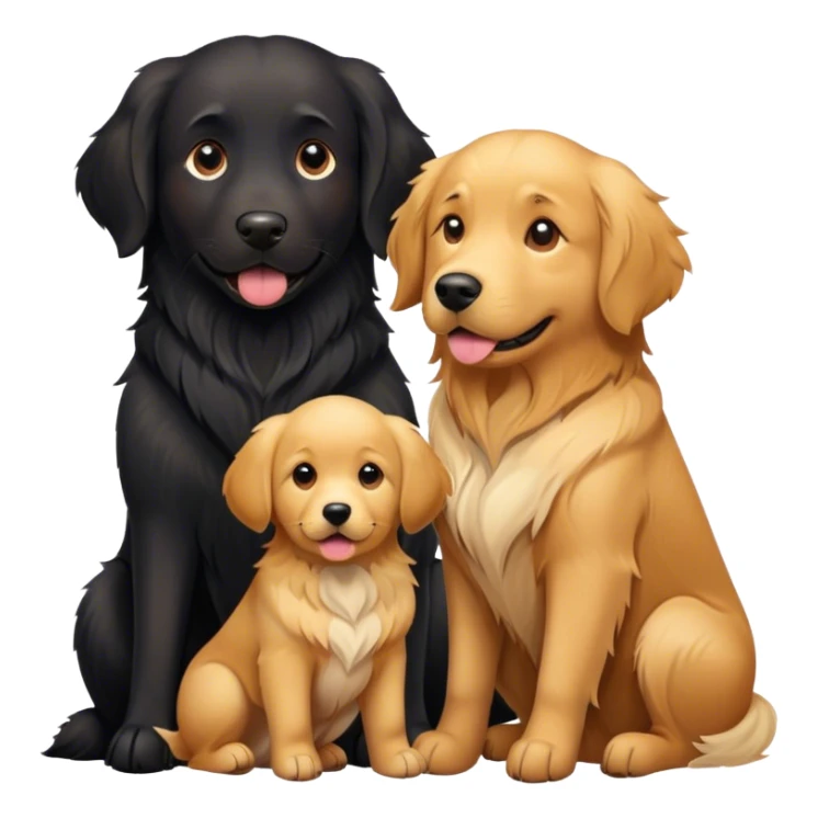 Little black dog and red golden retriever sticker