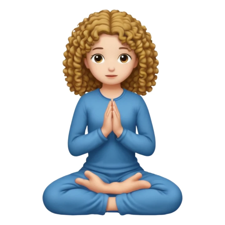 girl praying on knees curls  sticker
