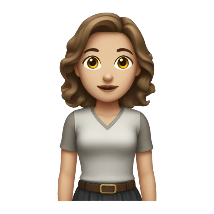 girl with brown hair and waring sleeve sticker
