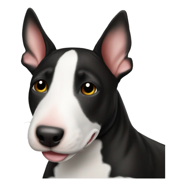mini bull terrier black fur with white stripe sticker