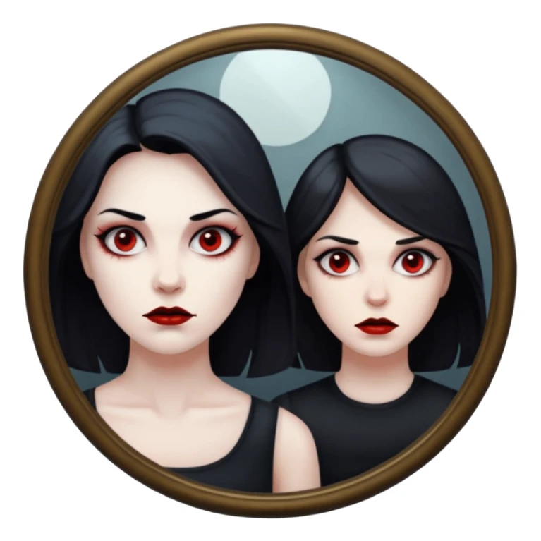 killer on mirror behind woman sticker