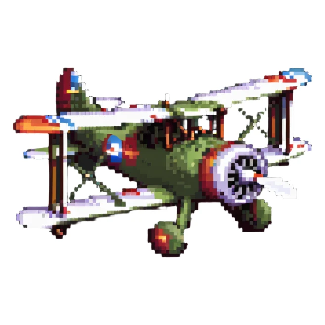 vintage biplane war aircraft sticker