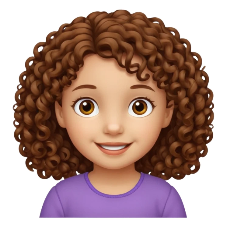 3yr old girl curly brown hair brown eyes sticker