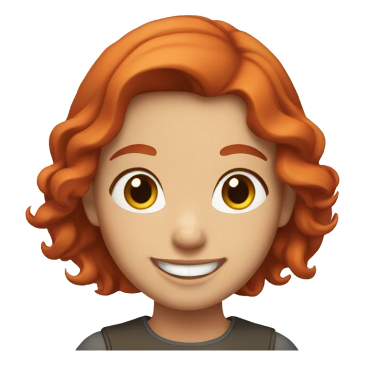 white happy girl with red hair sticker