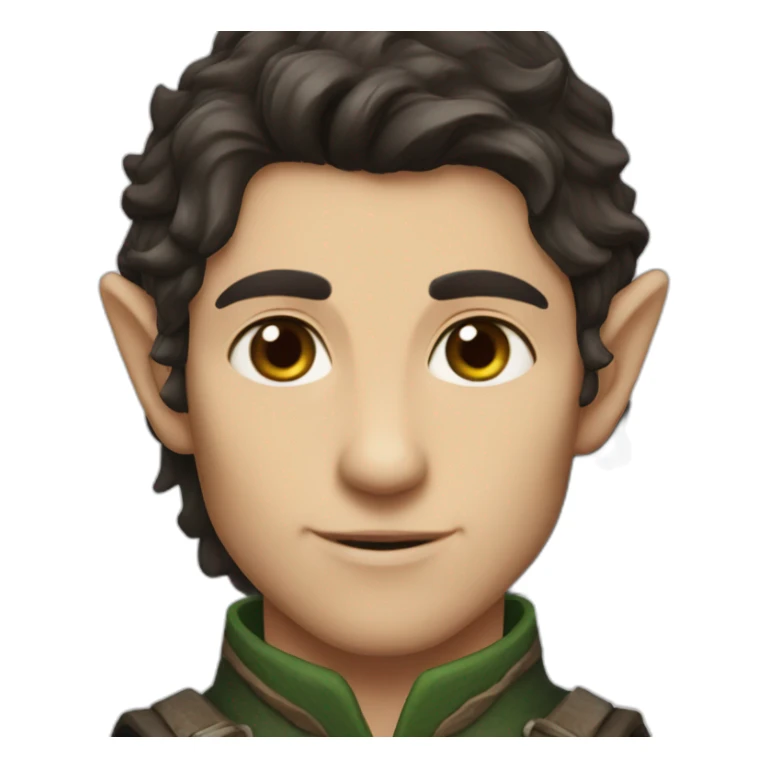 dark choppy hair introvert elf ranger attractive male sticker