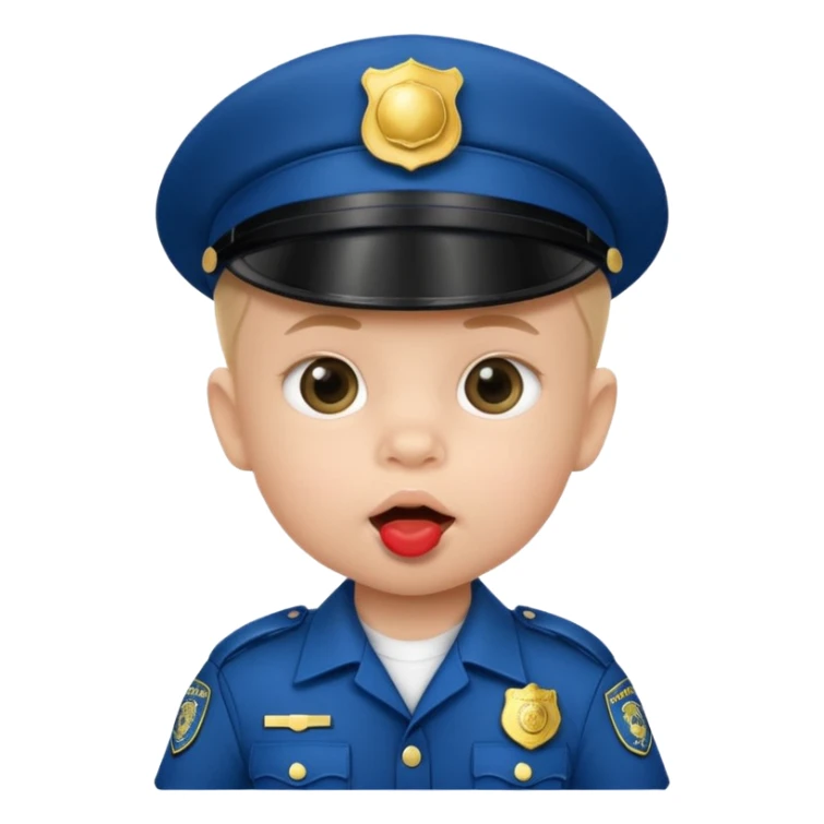 baby police with pacifier on mouth sticker