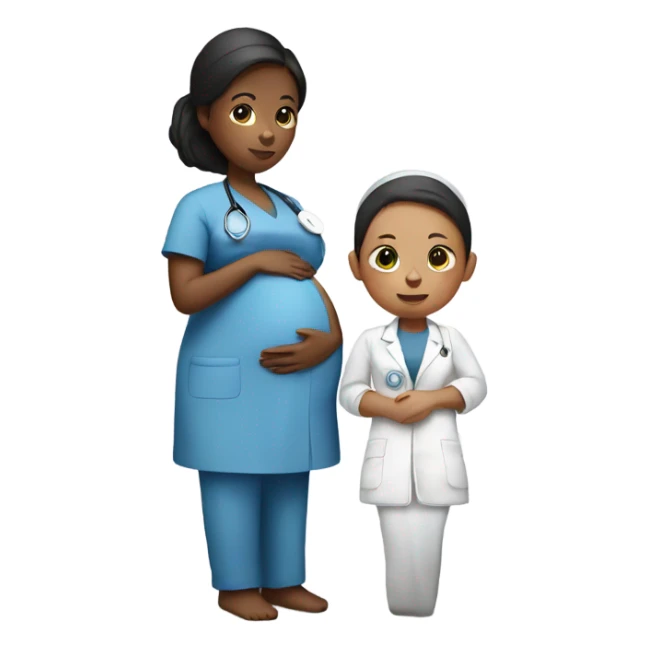 pregnant women with a nurse  sticker
