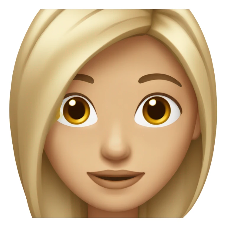 Una chica con el pelo liso color café claro  sticker