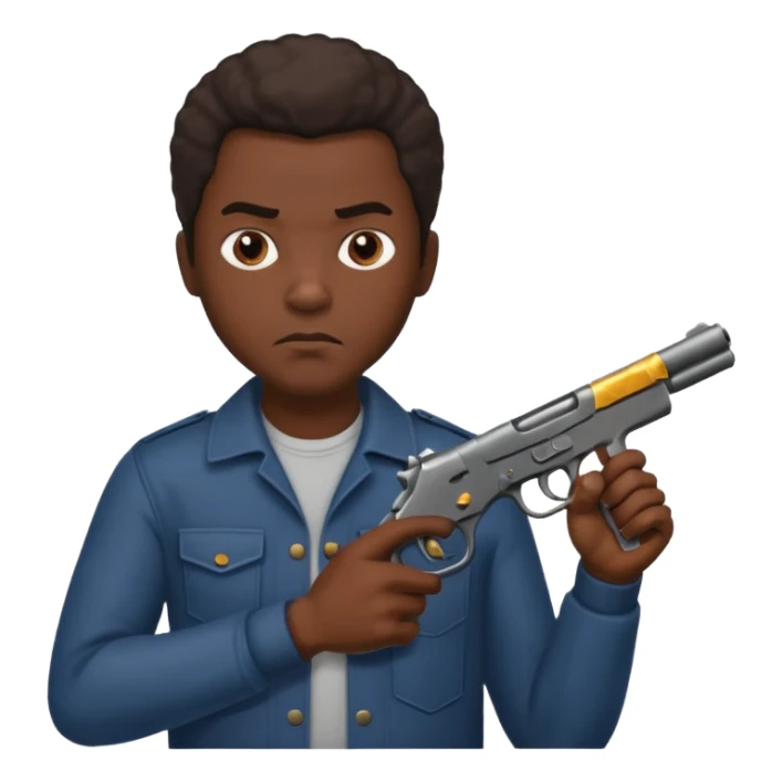 African American gang member terrorist with a gun sticker